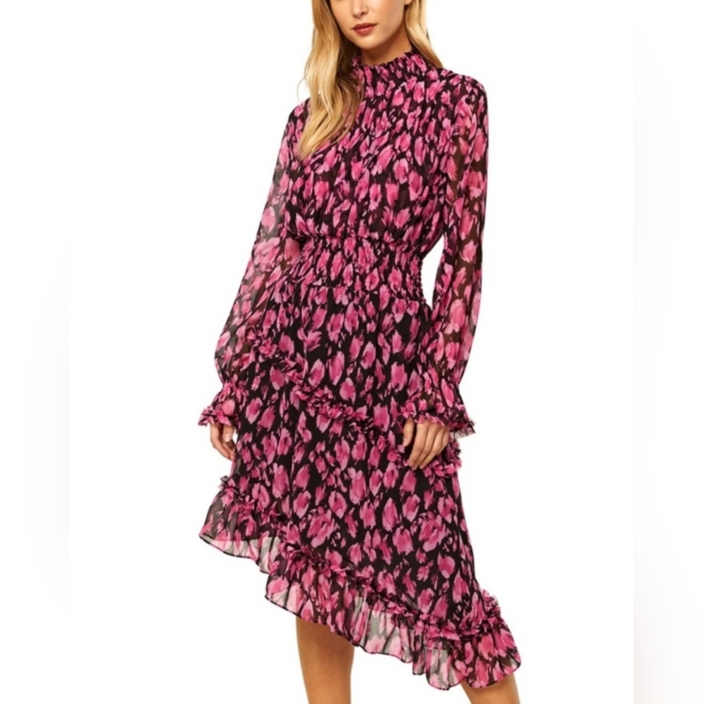 Misa Los Angeles Dress Pink and Black Size XS